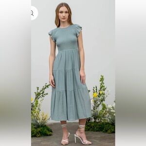 Sage Tiered Maxi Dress
